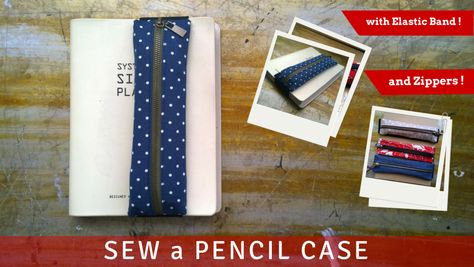 With a zipper, a piece of elastic band , and a small piece of fabric you can make a cute pencil case. Watch my youtube to see how ! Diy Pencil Holder, Zipper Pencil Case, Cute Pencil Case, Diy Pencil, Journal Bullet, Book Wrap, Sewing Tutorials Free, Small Sewing Projects, Diy Journal