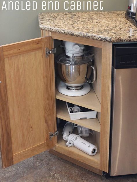 Angled End Cabinet for Appliances Kitchen Corner Storage, Small Kitchen Cabinets, Kitchen Tour, Galley Kitchen Remodel, Nourishing Traditions, Budget Kitchen Remodel, Kitchen Remodel Cost, Village Green, White Kitchen Remodeling