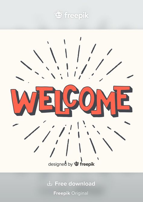 Modern welcome lettering concept | Free Vector #Freepik #freevector Welcome Lettering, Welcome Font, Sign Lettering Fonts, Hand Lettering Printables, Welcome Words, Free Typeface, Welcome Design, Tattoo Lettering Fonts, Welcome Letters