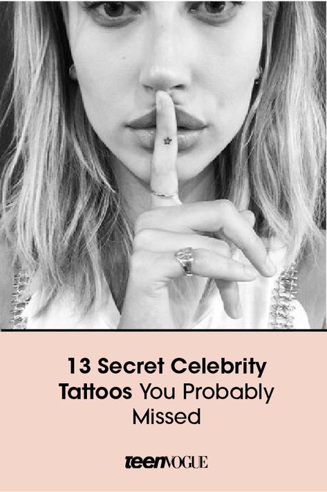 Small Celebrity Tattoos, Secretive Tattoos, Hayley Bieber Tattoo, Famous People Tattoos, Celeb Tattoos Women, Secret Tattoos For Women, Celeb Tattoos, Celebrity Tattoos Women, Best Celebrity Tattoos