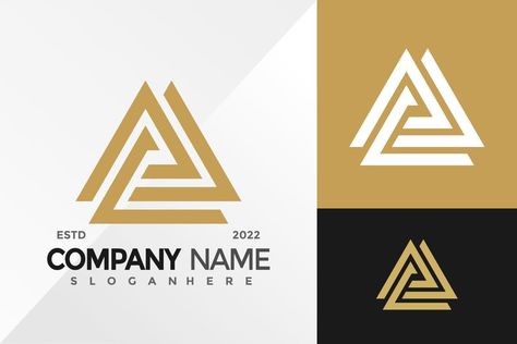 Abstract Triangle Pyramid Logo Design Vector illustration template Pyramid Packaging Design, Luxury Brand Pyramid, Pyramid Logo Design, Triangle Logo Ideas, Triangle Logo Design Ideas, Illustration Template, Abstract Logo, Design Vector, Company Names