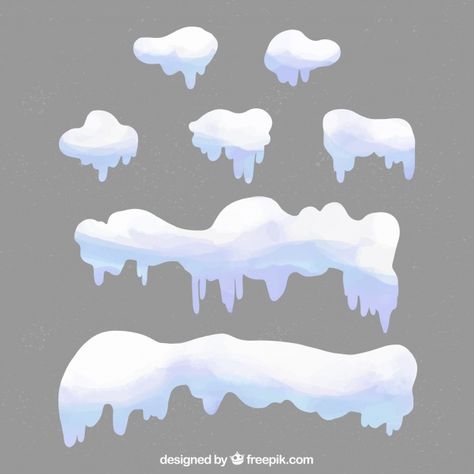 How To Draw Snowy Trees, Snowy Trees Illustration, Snow Art Drawing, How To Draw Ice, Snow Concept Art, Snow Doodles, Winter Wonderland Illustration, Snow Digital Art, Snow Tutorial