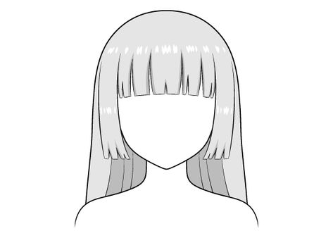 Hime Cut Drawing, Hime Cut Anime, Short Hair Drawing, Anime Haircut, Manga Hair, Manga Tutorial, Drawing Body Poses, How To Cut Bangs, Hair Sketch