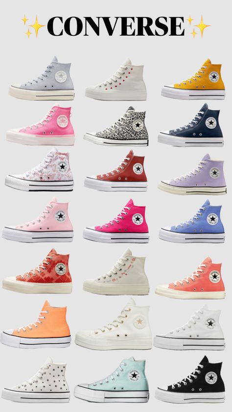 #shoes #preppy #preppyaesthetic Preppy Converse, Pink High Top Converse, Shoes Preppy, Cute Converse Shoes, Cute Converse, Pink High Tops, Preppy Shoes, High Top Converse, Preppy Stuff