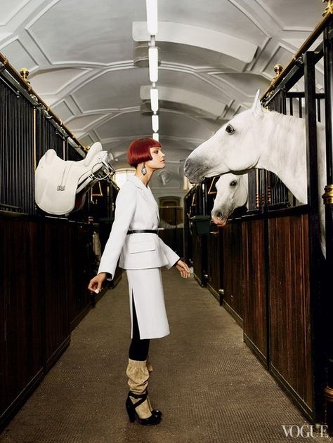 Horses in Vogue Equestrian Photoshoot, The Last Waltz, Vogue Photo, Belmont Stakes, Horse Fashion, Mario Sorrenti, Vogue Archive, Natalia Vodianova, Mario Testino