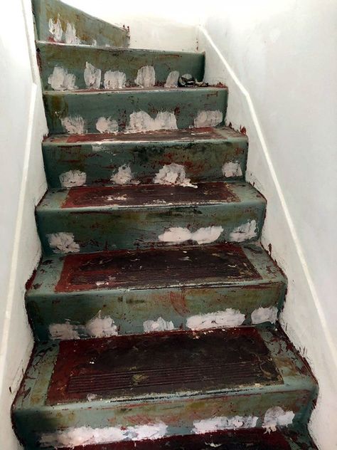 Cement Steps, Redo Stairs, Basement Steps, Basement Paint Colors, Old Basement, Painting Cement, Flexible Wood, Basement Playroom, Wood Sealer