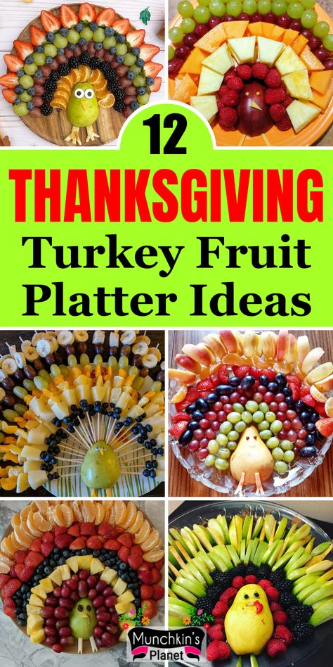 Thanksgiving Turkey Fruit Platter Ideas Turkey Fruit Platter, Turkey Fruit, Fruit Turkey, Thanksgiving Fruit, Thanksgiving Appetizer, Shaped Fruit, Thanksgiving Snacks, Fruit Appetizers, Fruits Decoration