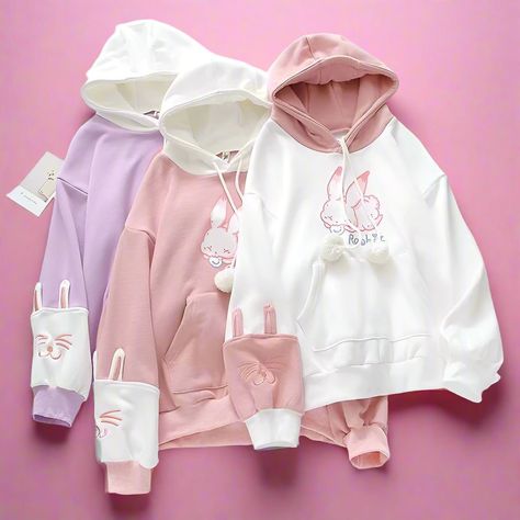 Want or Need? 💗 Kawaii Bunny Rabbit Hoodie on our shop 💖 Get yours👉Link in bio @taiku.shop . . Tags #kawaii #kawaiiaesthetic #kawaiicute #KawaiiVibes #KawaiiAddiction #KawaiiCuteness #kawaiithings #kawaiiroom #Cute #cutenessoverload #kawaiioftheday #pinkaesthetic #kawaiifashion #kawaiistyle #pastellover #pastelaesthetic #kawaiishop #kawaiipastel #cuteaesthetic #taiku #plushiesofinstagram #animal #clothes #bunny #cuddly #clothing #fluffy #cozy #fashion #fashionable Rabbit Hoodie, Kawaii Hoodie, Bunny Hoodie, Japanese Sweet, Kawaii Bunny, Kawaii Plushies, Quick Outfits, Kawaii Aesthetic, Kawaii Shop