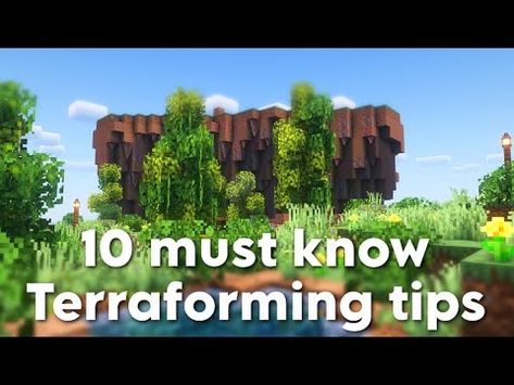 10 Must know Tips and Tricks for Terraforming in Minecraft! - YouTube Minecraft Terraforming Tips, How To Terraform In Minecraft, Terraforming Minecraft, Minecraft Terraforming, Minecraft Creative, Minecraft Tutorials, Minecraft House Tutorials, Minecraft Inspo, Minecraft House