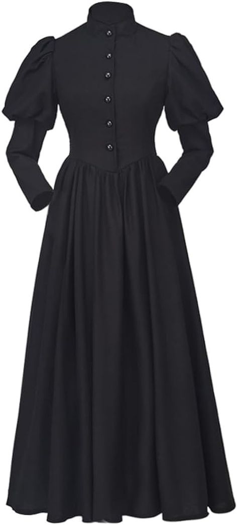 Amazon.com: CosplayDiy Women Gothic Victorian Dress Renaissance Ball Gown Costume Black Victorian Mourning Dress XXL : Clothing, Shoes & Jewelry Old Victorian Clothes, 1800 Fashion Women, Victorian Black Dress Gothic, Vampire Costumes For Women, Victorian Era Dresses Black, 1800s Dresses Casual, Victorian Black Dress, Black Victorian Dress For Cosplay, Victorian Outfits Women