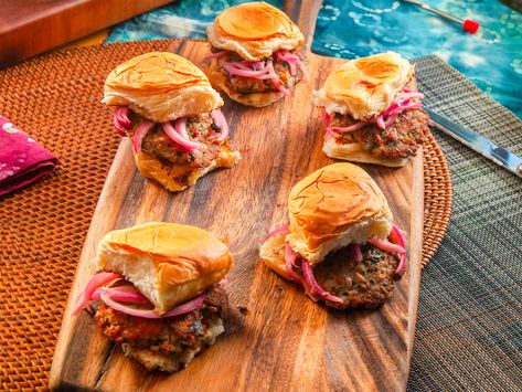 Christian Petroni, Guys Ranch Kitchen, Sausage Sliders, Glazed Wings, Pork Vindaloo, Philly Cheesesteaks, Walking Taco, Grilled Skirt Steak, Slider Rolls