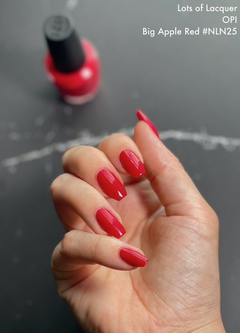 Opi Big Apple Red Gel, Big Apple Red Nails, Big Apple Red Opi, Ferrari Red Nails, Opi Big Apple Red, Red Almond Nails, Red Almond, Opi Red, Opi Nail Colors