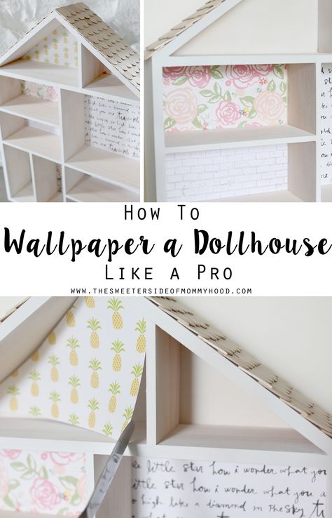 34 Fun and Easy Crafts for Kids - The Sweeter Side of Mommyhood Diy Dollhouse Inspiration, How To Redo A Dollhouse, Refinish Dollhouse, Dollhouse Bedroom Diy, Plan Toys Dollhouse Makeover, Ikea Dollhouse Wallpaper, Dollhouse Diy Ideas 1:12, Wood Dollhouse Makeover, Diy Dollhouse Remodel