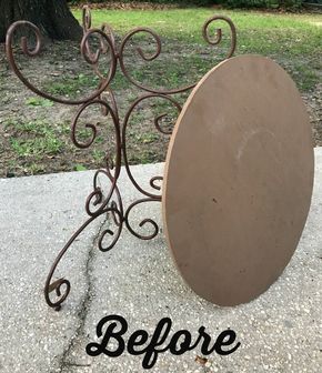 A $1 yard sale find becomes a beautiful French country inspired bistro table. It was the end of a hot yard sale day in Florida, and at the last stop, they were… Outdoor Bistro Table Decor Ideas, French Bistro Patio, French Country Porch, French Bistro Kitchen, Kitchens Farmhouse, French Country Crafts, Stenciled Table, Yard Sale Finds, Bistro Furniture