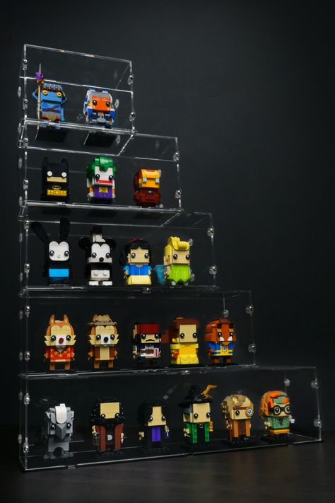 LEGO BrickHeadz Display Cases Lego Brickheadz Display Ideas, Brickheadz Display Ideas, Brickheadz Display, Lego Display Case, Lego Display Ideas, Lego Brickheadz, Lego Head, Lego Wall, Head Display