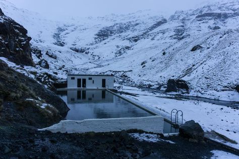 Thermal swimming pool Seljavallalaug in winter in Iceland: 7 Things You Might Not Know About Winter in Iceland Winter In Iceland, In The Winter, Iceland, The Winter, Swimming Pool, Winter Wonderland, Swimming Pools, Swimming, Pool