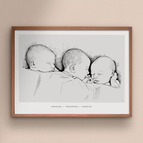 Birth posters & portraits on Instagram: “The best things come in threes 💛🧡❤️ Congratulations to your sweet triplets @filippaophelia • • • #personalizedgifts #presenttips…” Birth Poster, Congratulations To You, Line Art, Personalized Gifts, Good Things, On Instagram, Instagram, Art