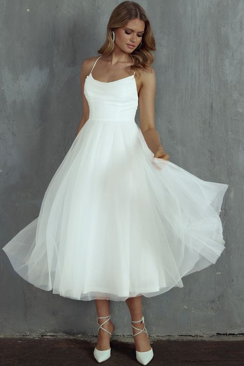 Whitw Dress, Casual Rehearsal Dinner Dress For Bride, Modern White Dress, Midi White Dress Wedding, White A-line Lined Midi Dress, White Sheer A-line Dress, Midi White Dress, Chic White A-line Midi Dress, White Flowy A-line Midi Dress