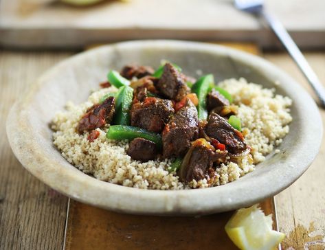 Beef And Couscous Recipe, Beef Couscous Recipes, Beef Couscous, Dinner Couscous, Recipes Couscous, Moroccan Beef, 70s Food, Sw Meals, Couscous Recipe