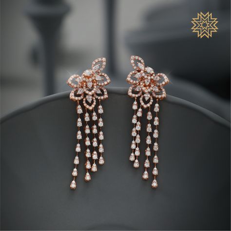 Exotic Diamond Jewellery Designs Of This Season! • South India Jewels Bridal Diamond Necklace Design, Manubhai Jewellers, Unique Diamond Earrings, Bridal Diamond Necklace, Real Diamond Earrings, Diamond Pendants Designs, Diamond Earrings Design, Designer Diamond Jewellery, Diamond Pendant Sets