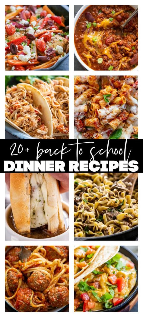 20+ Best Back-to-School Dinner Ideas Easy School Dinner Ideas, Back To School Recipes Dinner, Teacher Dinner Ideas, After School Dinner Ideas, Dinner For Teenage Boys, Back To School Meals Dinners, First Day Of School Dinner, September Dinner Ideas, Easy College Dinners