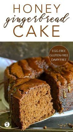 This Honey Gingerbread Cake is perfectly spiced with deep tones of ginger and molasses. It's a wonderful holiday treat made healthier! Ginger Dessert, Pins Colada, Honey Gingerbread, Gf Cake, Springform Cake, Dessert Holiday, Glutenfri Baking, Healthy Cakes, Flax Meal