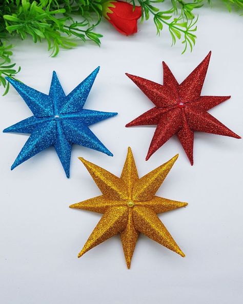 Budget Christmas Tree, Xmas Star, Star Making, Budget Christmas, Christmas Tree Decorating Ideas, Foam Paper, Tree Decorating Ideas, Christmas Tree Star Topper, Toppers Diy