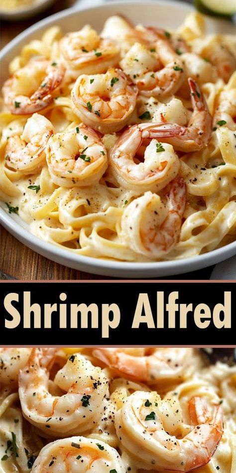 This easy-to-make recipe is perfect for weeknight dinners or special occasions! 😋 Made with succulent shrimp, rich Alfredo sauce, and perfectly cooked pasta, this dish is a crowd-pleaser. 🌟 Try this quick and delicious Shrimp Alfredo recipe today! It's a restaurant-quality meal you can easily whip up at home. Save this pin for later and share it with your friends! 🙌 #ShrimpAlfredo #SeafoodRecipes #PastaLovers #CreamyAlfredo #QuickDinnerIdeas Easy Shrimp Dinner Recipes For Family, Shrimp Fettuccine Alfredo Recipe, Creamy Shrimp Alfredo Pasta, Shrimp Alfredo Pasta With Jar Sauce Easy, Shrimp Alfredo Recipe With Jar Sauce, Shrimp Alfredo Recipe Homemade, Fettucini Alfredo Recipe Shrimp, Shrimp Fettuccine Alfredo Easy, Shrimp Alfredo Pasta With Jar Sauce