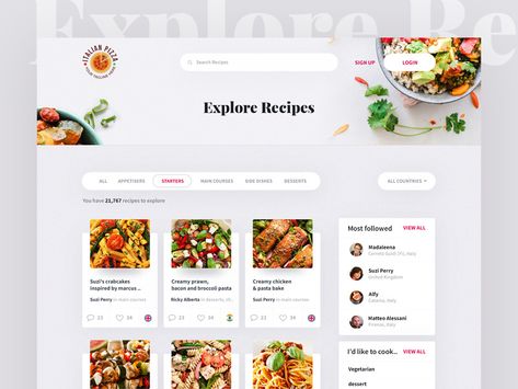 filters + small cards Recipe Website Design, Food Website Design, Desain Ux, Recipe Website, Food Web Design, Recipe Web, Card Ui, Illustrator Design Tutorial, Ui Design Website