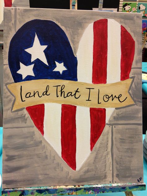 America Patriotic Art Ideas, 4th July Crafts, Patriotic Art, Trendy Diy, Fourth Of July Decor, Summer Painting, Holiday Painting, Patriotic Crafts, Flag Art