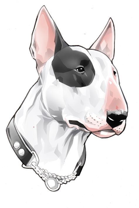 English Bull Terrier Drawing, Bull Terrier Drawing, Bullterrier Art, Bull Terrier Art, Pitbull Tattoo, Wild Animals Pictures, English Bull Terriers, Bull Terrier Dog, Animal Facts