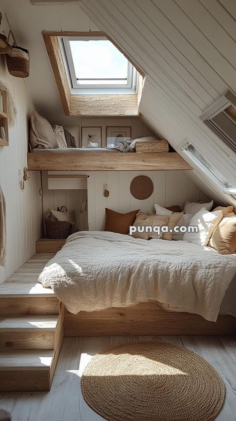 Loft Bedrooms That Maximize Storage in Urban Homes Cape Cod Loft Bedroom, Cottage Loft Bedroom, Attic Loft Bedroom Ideas, Dormer Bedroom, Loft Bedrooms, Loft Conversion Bedroom, Cottage Loft, Urban Homes, Attic Loft