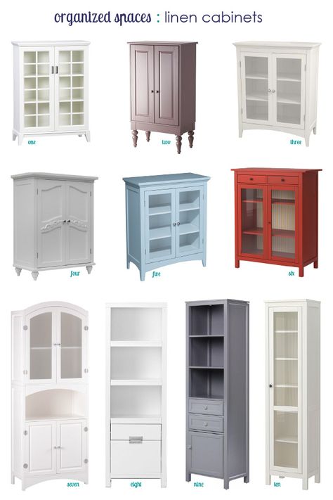 Third & Patterson: Linen cabinets for small spaces. Linen Closet Storage, Linen Closets, Linen Cabinets, Linen Cupboard, Bathroom Linen Cabinet, Linen Cabinet, Apartment Bathroom, Bad Design, Linen Closet