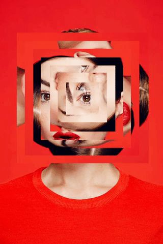 red digital art GIF by Lvstvcrv Surreal Fashion Photography, Collage Motion, Red Digital Art, Fisheye Photography, Video Collage, Face Collage, Digital Collage Art, Glitch Art, Art Party