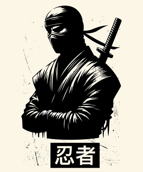 Ninja: 忍者 - The Japanese Shinobi Black Ninja Art, Ninja Pictures, Shinobi Art, Ninja Drawing, Ninja Aesthetic, Ninja Japan, Ninja Tattoo, Ninja Illustration, Japanese Ninja