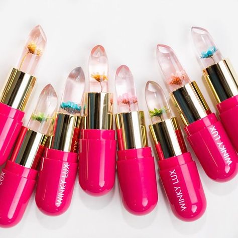 The Brand Behind The Viral Clear Lipsticks Just Launched A Cool New Product Winky Lux Flower Balm, Flower Lipstick, Jelly Lipstick, Winky Lux, Beauty Forever, Flower Bomb, Lipstick Collection, Lip Stain, Pink Lips