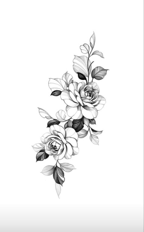 Rose Floral Tattoo Design, Peony Flower Tattoos, Dragon Tattoo Ideas, Rose Flower Tattoos, Rose Drawing Tattoo, Animal Tattoo Ideas, Flower Tattoo Drawings, Mom Tattoo Designs, Dragon Tattoos