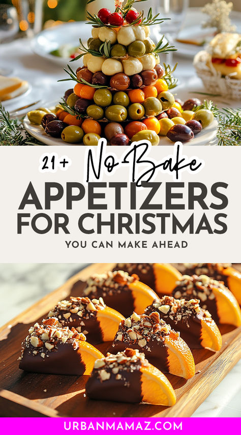 No-Bake Appetizers For Christmas Appetizers For Xmas Party, Easy Appetizers For A Party Make Ahead Appetizer Recipes, Light Christmas Appetizers Simple, Make Ahead Appetizer Recipes Christmas, Easy Small Bites Party Appetizers, Oven Baked Appetizers, Easy Make Ahead Christmas Appetizers, Cold Appetizers Christmas, Easy Christmas Party Recipes