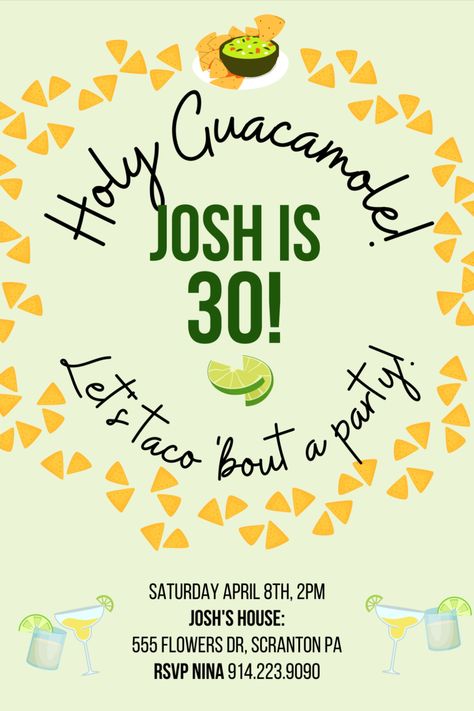 Fiesta Theme Party 30th, Let’s Taco Bout Party, Taco Themed 30th Birthday Party, 30th Birthday Taco Theme, Taco Themed 40th Birthday Party, Taco About 30 Birthday Party, 50th Birthday Taco Theme, 60th Fiesta Birthday Party, Taco Bout 40 Party