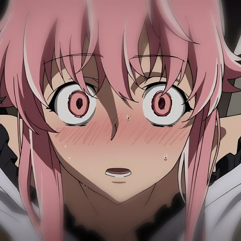 Pfp High Quality, Future Diary Yuno, Yuno Mirai Nikki, Yuno Gasai Cosplay, Blushing Anime, Mirai Nikki Future Diary, Gasai Yuno, Anime Hug, Yandere Girl