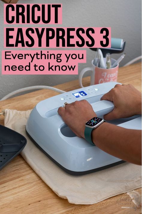 Woman operating EasyPress 3 with text overlay. Heat Transfer Projects, Heat Press Projects, Is It Really Worth It, Cricut Heat Transfer Vinyl, Cricut Blades, Cricut Heat Press, Cricut Easy Press, Htv Projects, How To Use Cricut