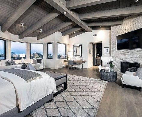 Top 60 Best Master Bedroom Ideas - Luxury Home Interior Designs Bedroom Ideas Luxury, Luxury Bedroom Design, Sanctuary Bedroom, Luxury Bedroom Master, Luxury Homes Interior, Decor Minimalist, Master Bedrooms Decor, Large Bedroom, Modern Bed