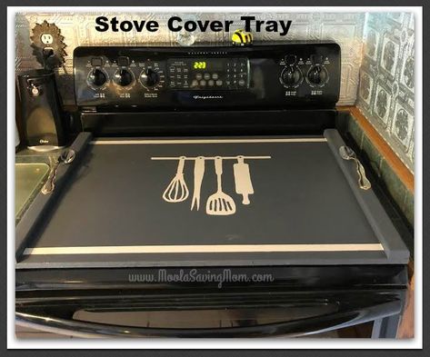 I have a glass top stove and I wanted to protect it but whatever I made I wanted it to match my kitchen and look nice. I always try to use wood I have on hand and I was able to find just what I needed in my scraps. I used soup spoons to make … Glass Stove Top Cover, Glass Top Stove, Plywood Diy, Cook Top Stove, Stencils Online, Noodle Board, Stove Top Cover, Diy And Home Improvement, Up House