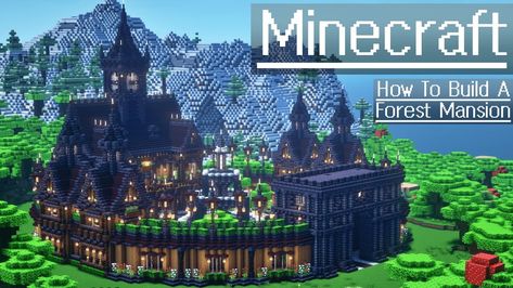 Minecraft Castle On A Hill, Minecraft Multiplayer Base, Minecraft Big Base, Castle Victorian, Minecraft Epic Builds, Minecraft Mansion Tutorial, Forest Mansion, Minecraft Bases, Minecraft Fantasy House