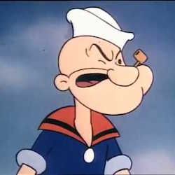 Pop Eye - Created: 1929 - Creator: E. C. Segar Voices: William Costello (1933-1935), Jack Mercer (1935-1984), various others Among the earliest icons of American animation, Popeye the Sailor became instantly beloved thanks to his wacky antics and superhuman strength upon downing a can of spinach. Jack Mercer, Best Cartoon Characters, Popeye Cartoon, Popeye The Sailor Man, Funny Shows, Cartoon World, The Sailor, Famous Cartoons, Good Cartoons