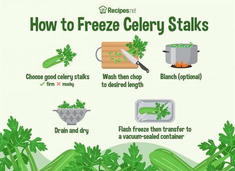 Can You Freeze Celery? Yes! Here’s How. | Recipes.net Can You Freeze Celery, Freeze Celery, How To Freeze Celery, Cup To Gram Conversion, Best Tea Brands, Freezing Vegetables, Celery Salad, Kitchen Guide, Celery Juice