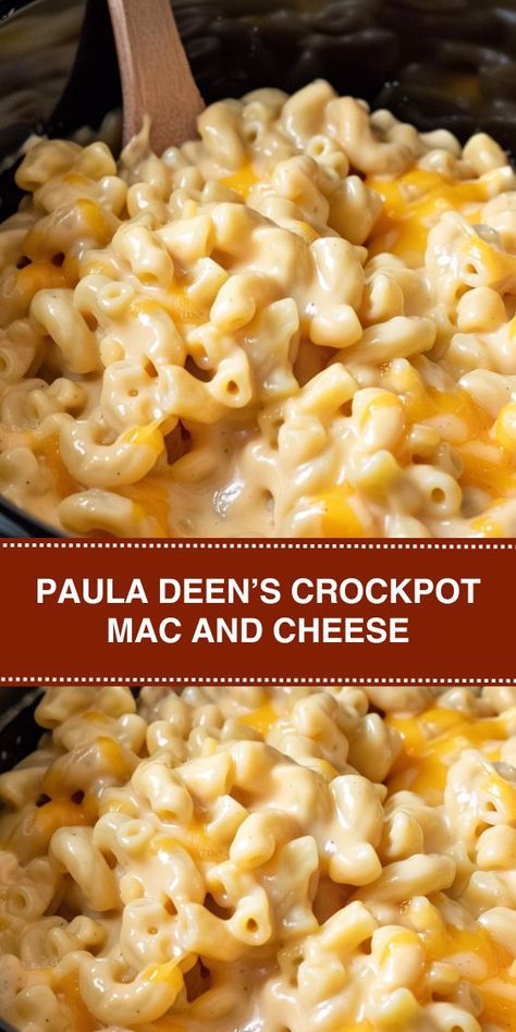 Looking for an easy and delicious mac and cheese recipe? Try Paula Deen’s Crockpot Mac and Cheese! This creamy and flavorful dish is perfect for busy weeknights or potluck gatherings. With simple ingredients like elbow pasta, cheddar cheese, and sour cream, it's a crowd-pleaser that everyone will love. Plus, it cooks right in your slow cooker, making cleanup a breeze. Paula Seen Crock Pot Mac N Cheese, Six Sisters Mac And Cheese Crock Pot, Crock Pot Mac And Cheese Paula Deen, Creamy Cheesy Crockpot Mac And Cheese, Baked Macaroni And Cheese Crockpot, Paula Deen's Macaroni And Cheese, Mac And Cheese Slow Cooker Easy, Crock Pot Mac And Cheese Paula Dean, Creamiest Crockpot Mac And Cheese