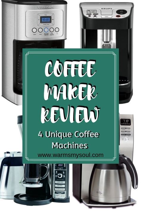 Coffee Maker Review to help you chose which coffee maker is best for your coffee needs.  Make a delicious cup of coffee with these four coffee makers that all have different and unique features.  #coffeemakerreview #bestcoffeemaker #pickacoffeemaker #bestdripcoffeemaker #ninjacoffeemakerreview Krups Coffee Maker, Best Drip Coffee Maker, Stainless Steel Coffee Maker, Ninja Coffee, Pod Coffee Makers, Mr Coffee, Best Coffee Maker, Espresso Maker, Coffee Makers