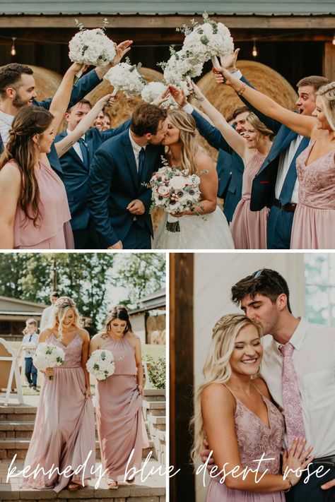 Desert Rose Bridesmaid Dresses With Groomsmen, Dessert Rose Bridesmaid Dresses With Groomsmen, Desert Rose Bridesmaid Dresses With Navy Suits, Desert Rose Bridesmaid Dresses, Birdy Grey Satin Desert Rose, Desert Rose Wedding, Birdy Grey Bridesmaid Rose Gold, Desert Rose Bridesmaid, Different Bridesmaid Dresses