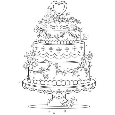 Beautiful Wedding Cake in the Wedding Wedding Cake Drawing, Cake Drawings, Cake Coloring Pages, Cake Coloring, Fancy Wedding Cakes, Beautiful Wedding Cake, Cake Drawing, Wedding Image, Fancy Wedding